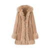 Spliced suede coat jacket