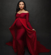 Elegant Off-Shoulder Maternity Occasion Dress