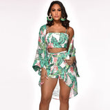 Vest printed pants chiffon summer