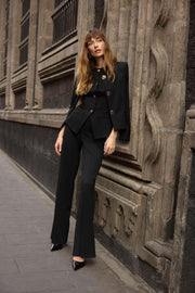 Scuba Crepe Wide-Leg Pants #253073