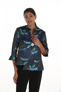 Jewel Embellishment Floral Jacket Style 259206