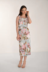 Floral Sleeveless Bodycon Dress Style 261362