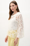 Joseph Ribkoff Sheer Embroidered Pullover Tops Style #262020