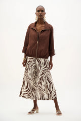 Joseph Ribkoff Jacquard Bomber Jacket With Funnel Collar #262138