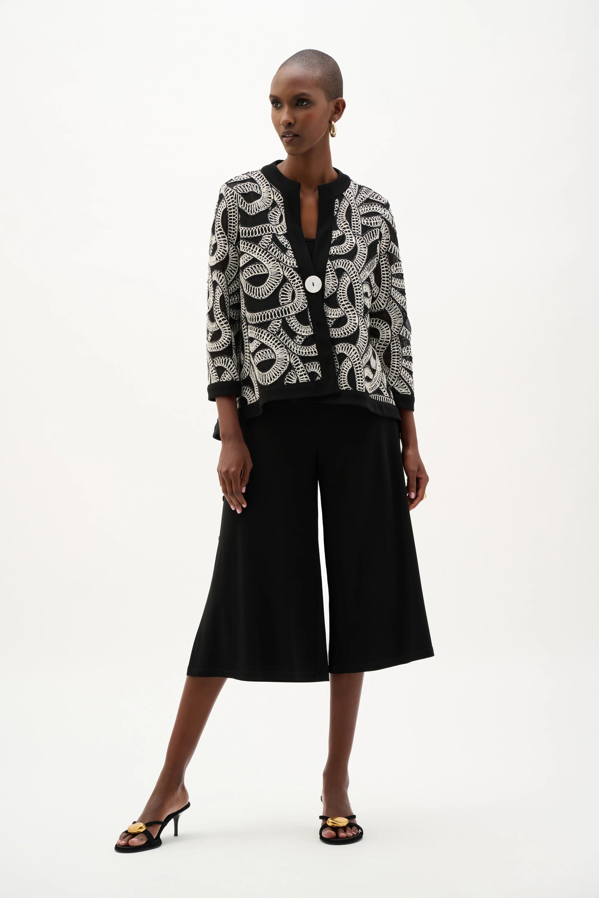 Joseph Ribkoff Novelty Mesh Abstract Print Swing Jacket 262207