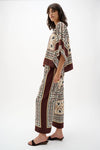 Scarf Print Wide-Leg Pull-On Pants #262261