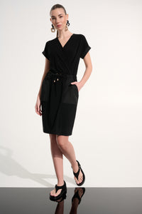Joseph Ribkoff Black Knee-length Wrap Dress Style #262630