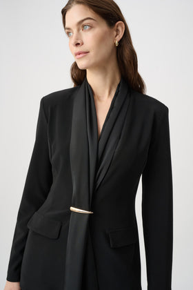 Joseph Ribkoff Scarf Collar Satin-Trim Blazer Style 264092