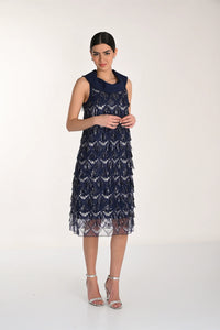 Frank Lyman-Knit Dress-Indigo-268119