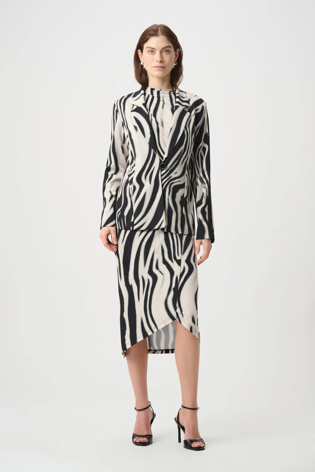 Joseph Ribkoff Animal Print Blazer With Rhinestone Style 264129