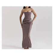 Style Women's Fashion Strapless Sexy Backless Fitted Evening Dress