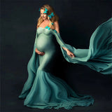 Pregnant Woman Photo Shoot Chiffon Dress Long Skirt