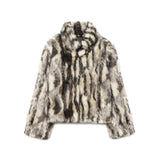 Fur effect coat jacket