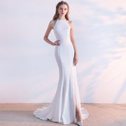 Woman Elegant Halter Neck Mermaid Evening Gown