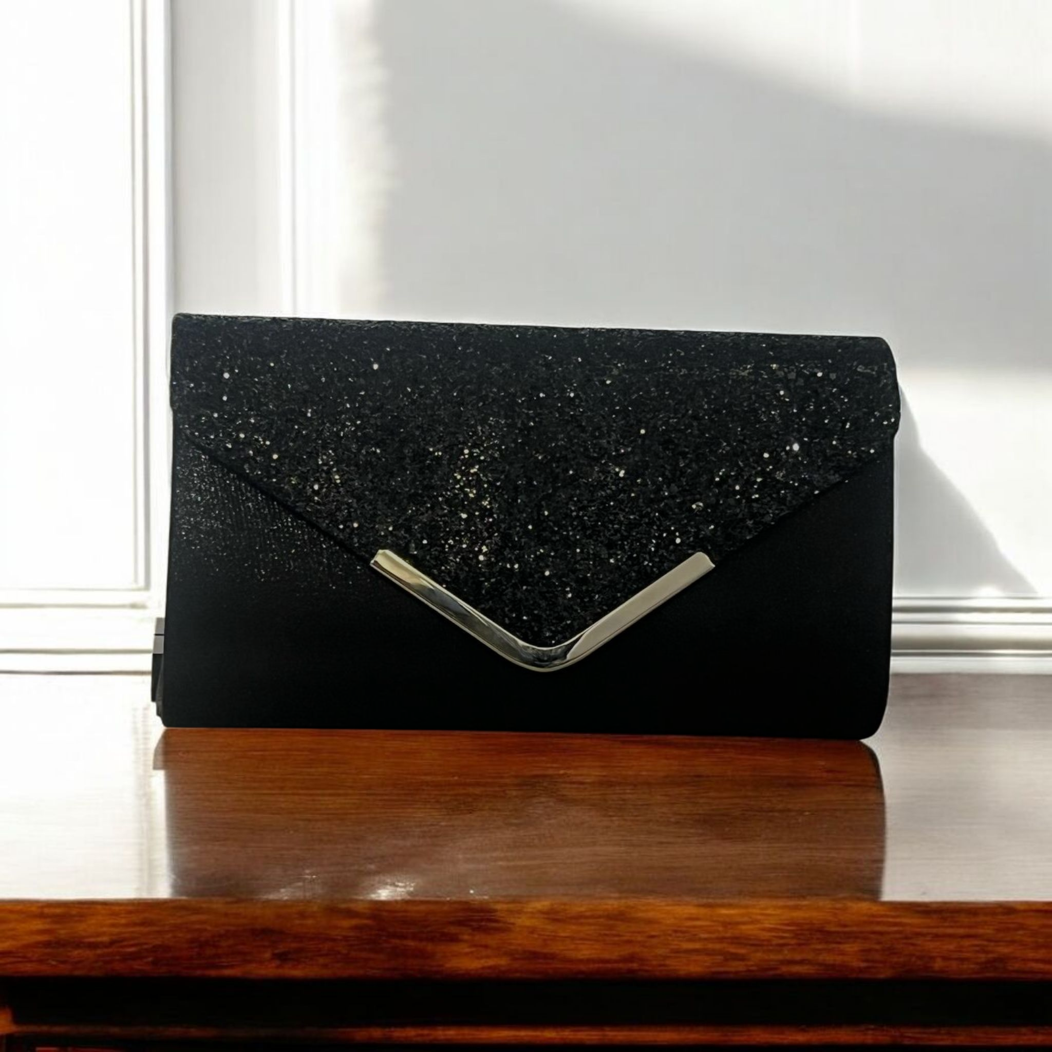 Black Fancy Clutch For Women – Ziba Couture Black Fancy Clutch For Women – Ziba Couture