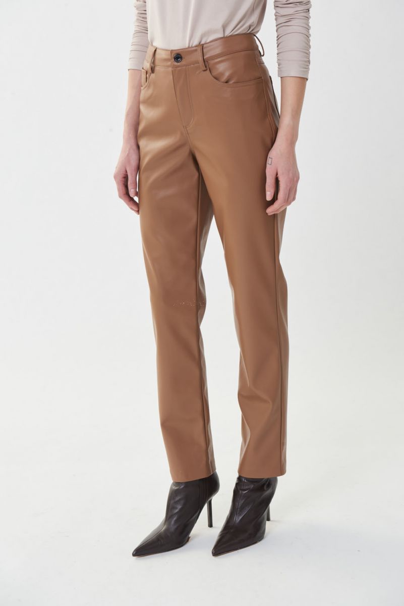 Joseph Ribkoff Nutmeg Faux Leather Pants # 223921