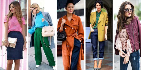 The most stylish set and combination of colors in fashion and style