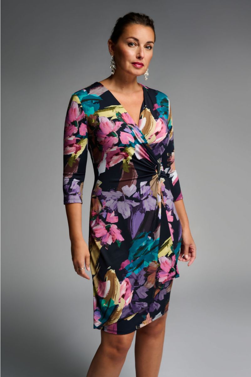Joseph Ribkoff Midnight blue/ Multi Dress # 231741