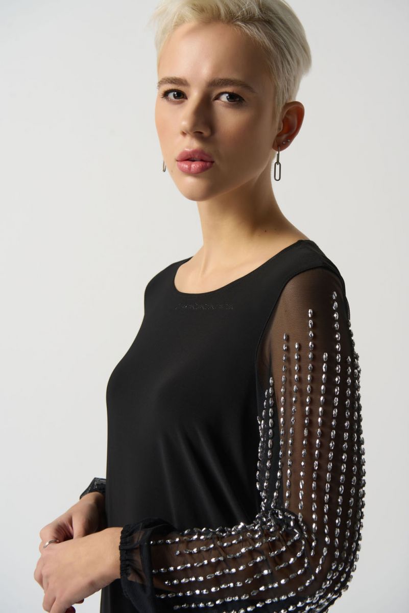 Joseph Ribkoff Puff Sleeve Asymmertrical Tunic #2333002
