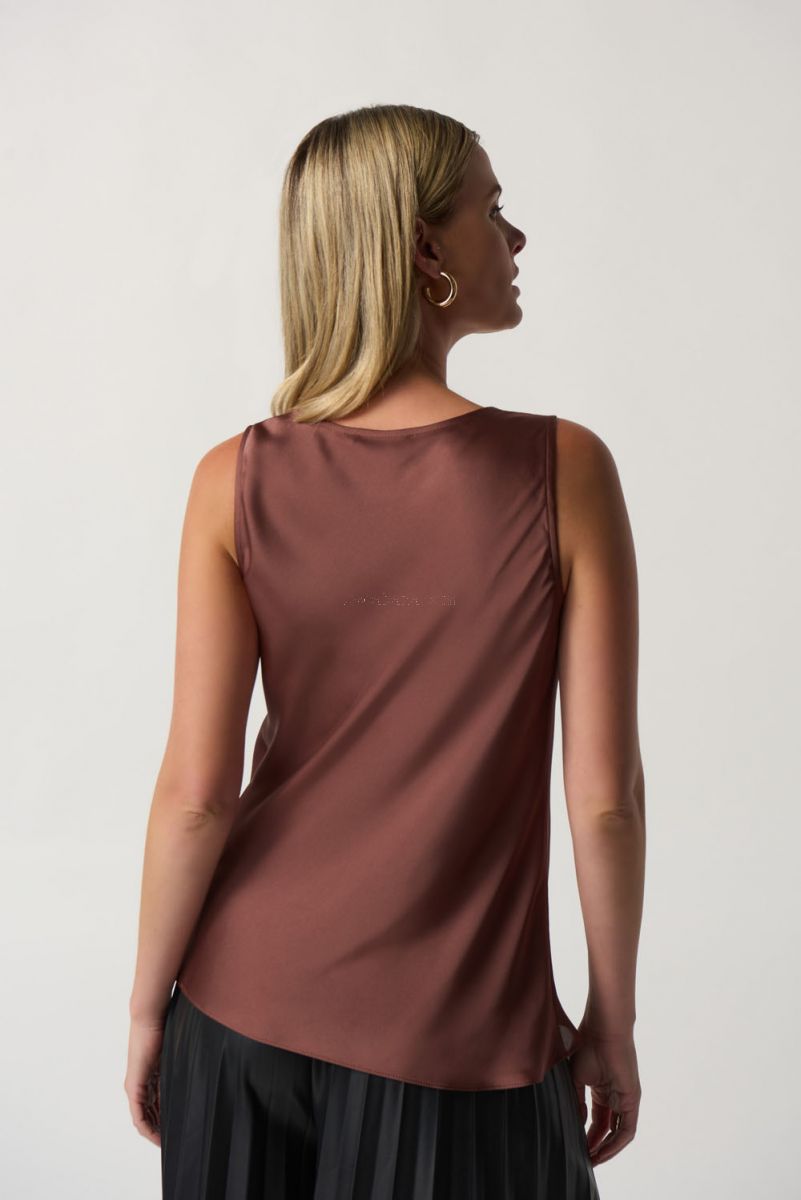Joseph Ribkoff Toffee Cowl Neck Satin TOP #233048