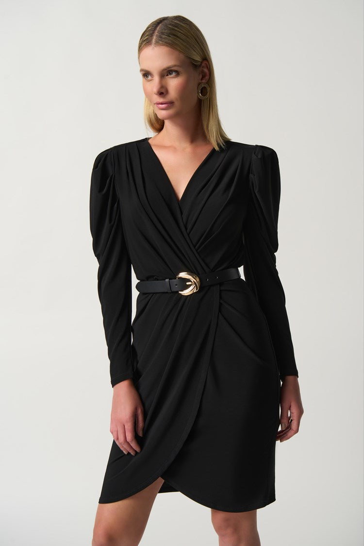Joseph Ribkoff Puff Sleeve Wrap Dress # 233075