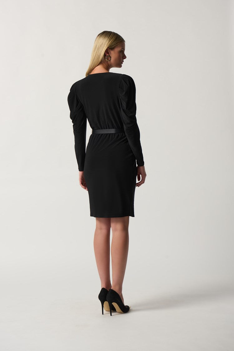 Joseph Ribkoff Puff Sleeve Wrap Dress # 233075