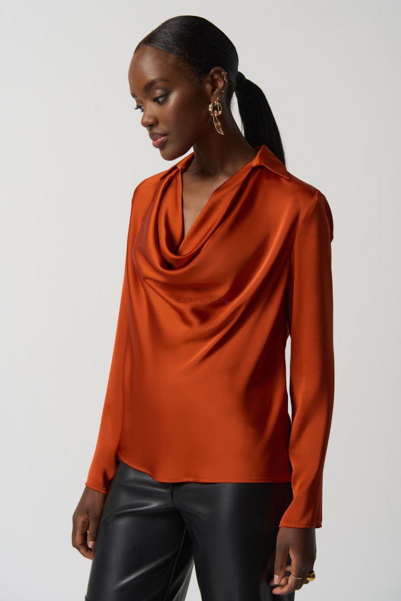 Joseph Ribkoff Tandoori Satin Blouse #233136