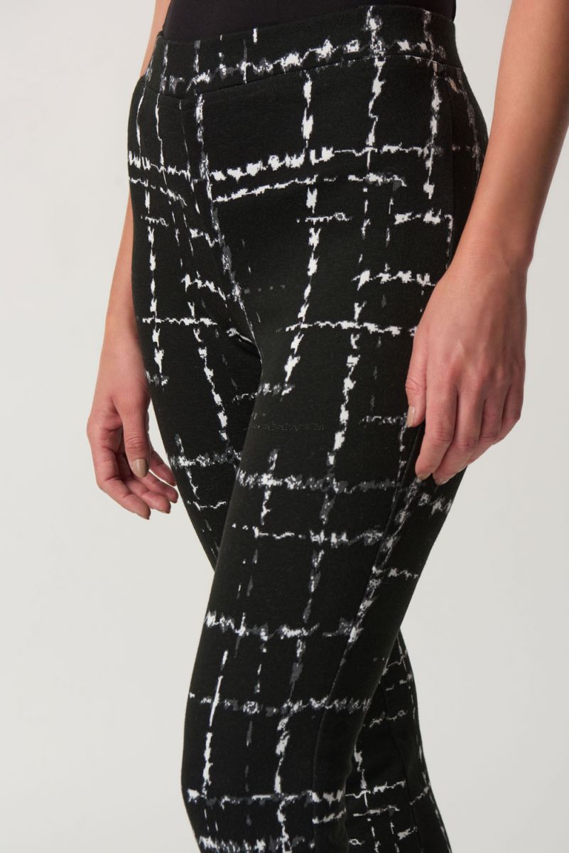 Joseph Ribkoff Black/Multi Plaid Slim Fit Pant #233143