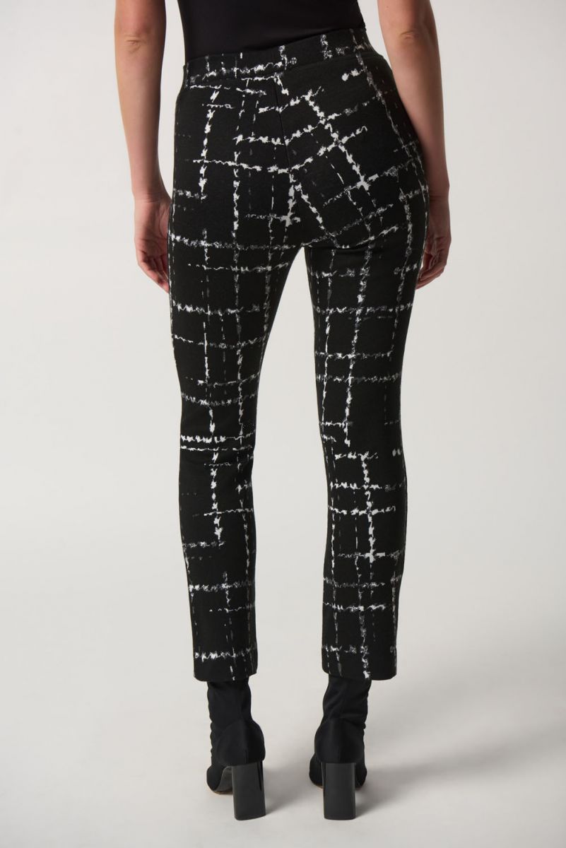 Joseph Ribkoff Black/Multi Plaid Slim Fit Pant #233143