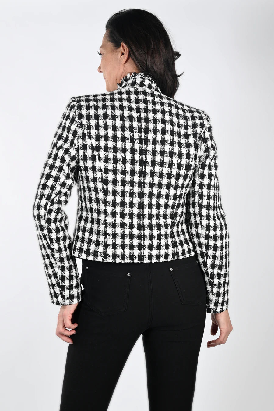 Frank Lyman Frank Lyman Woven Jacket-Black/Off White #233813U