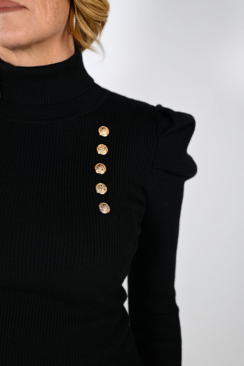 Frank Lyman Black Turtle Neck Sweater 233843U Ziba Couture