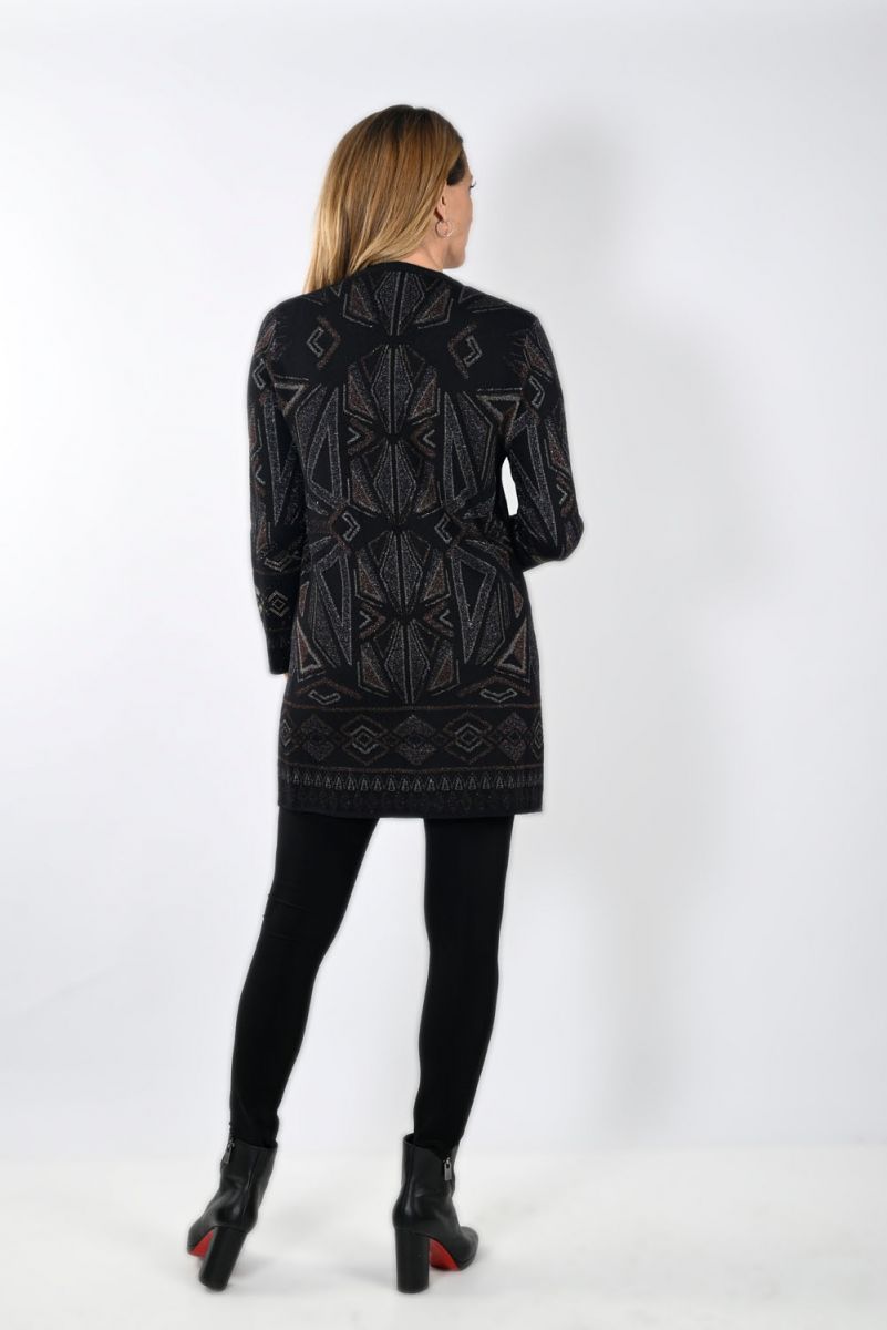 Frank Lyman  Black/Rust Knit Cover-Up # 233904U