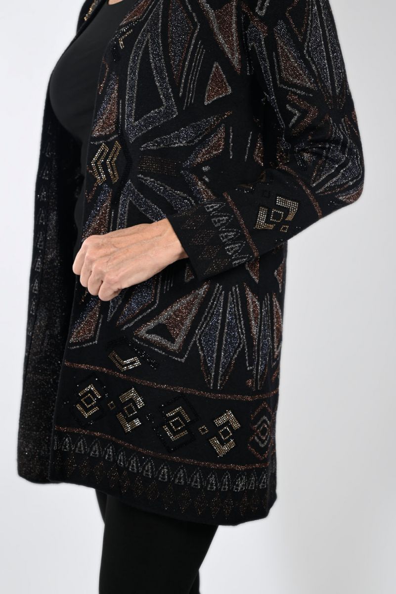 Frank Lyman  Black/Rust Knit Cover-Up # 233904U