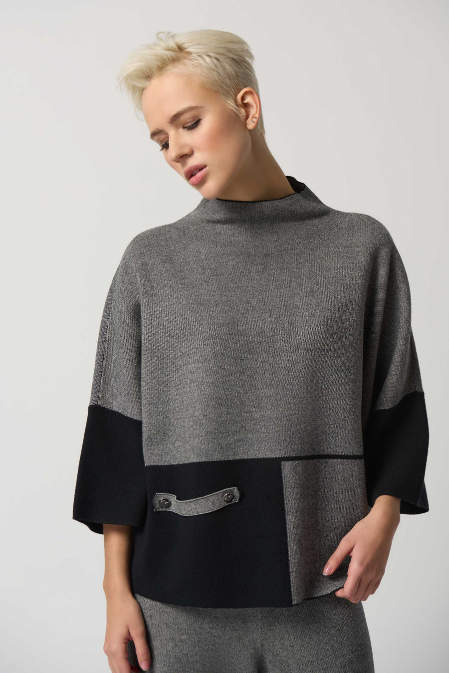 Joseph Ribkoff Fall 2023 Black/Gray Top #233935