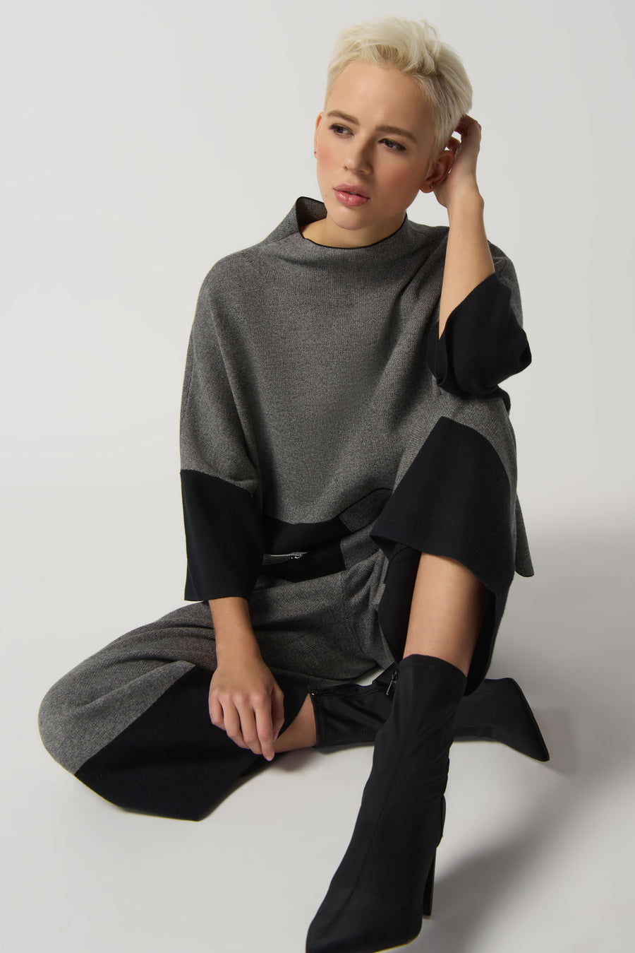 Joseph Ribkoff Fall 2023 Black/Gray Top #233935