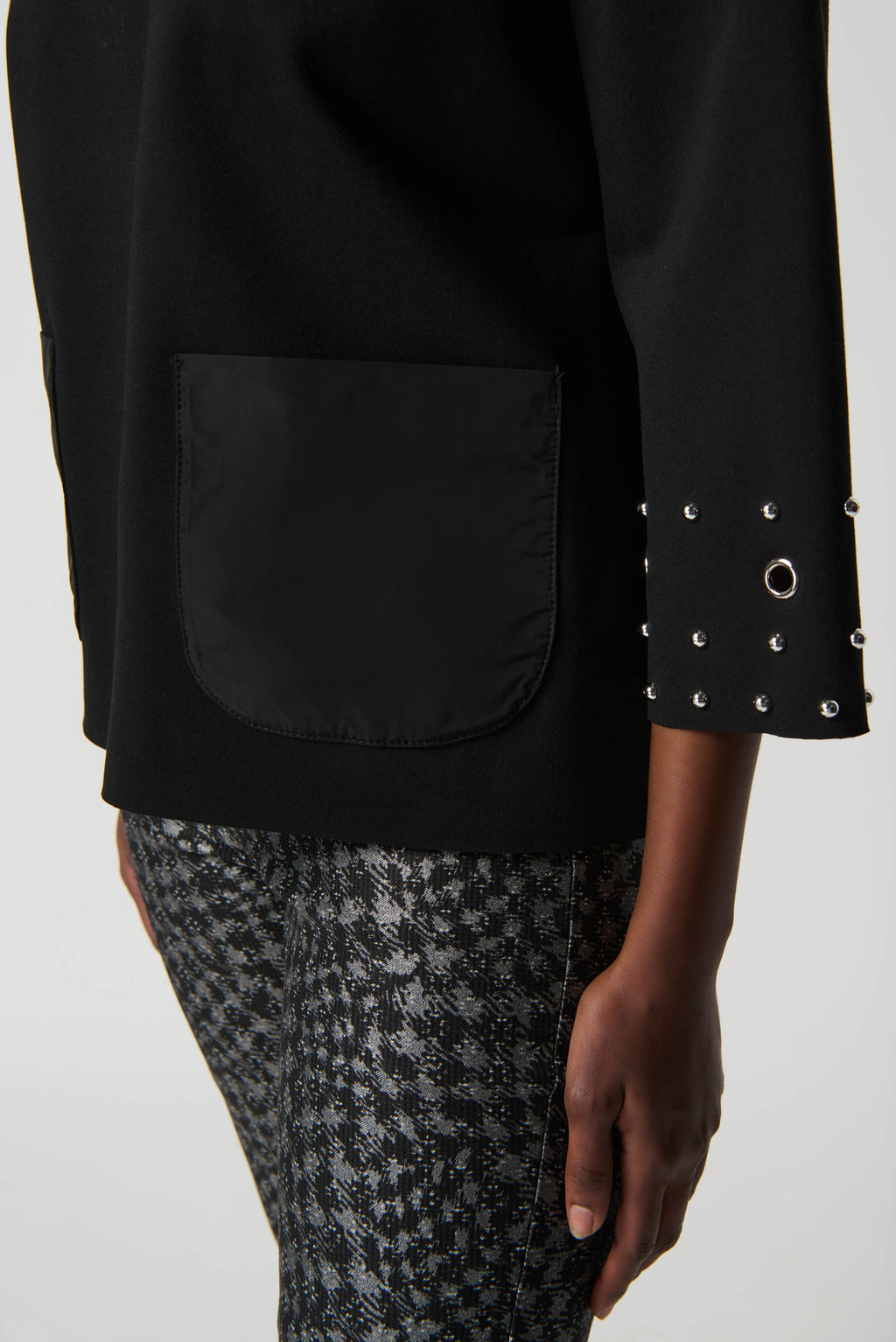 Joseph Ribkoff Heavy Knit Boxy Top With Eyelet Detail #234142