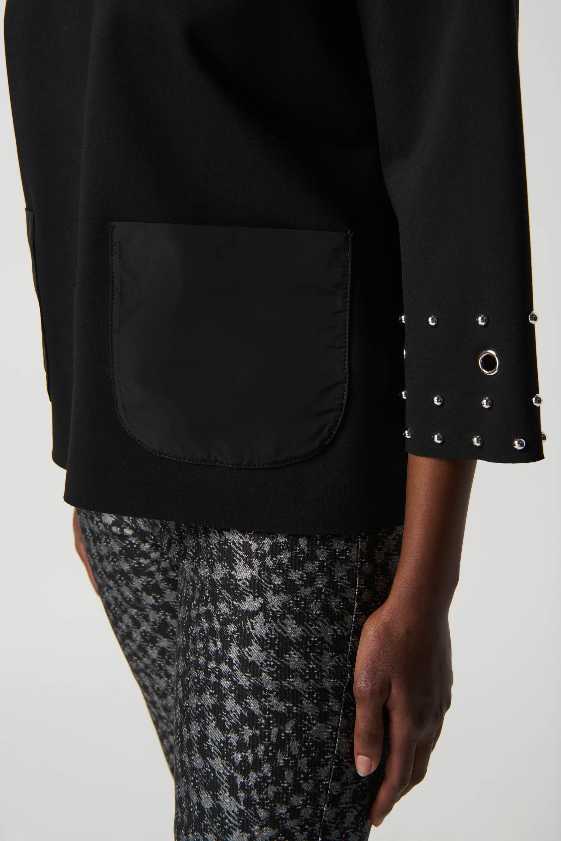 Joseph Ribkoff Heavy Knit Boxy Top With Eyelet Detail #234142