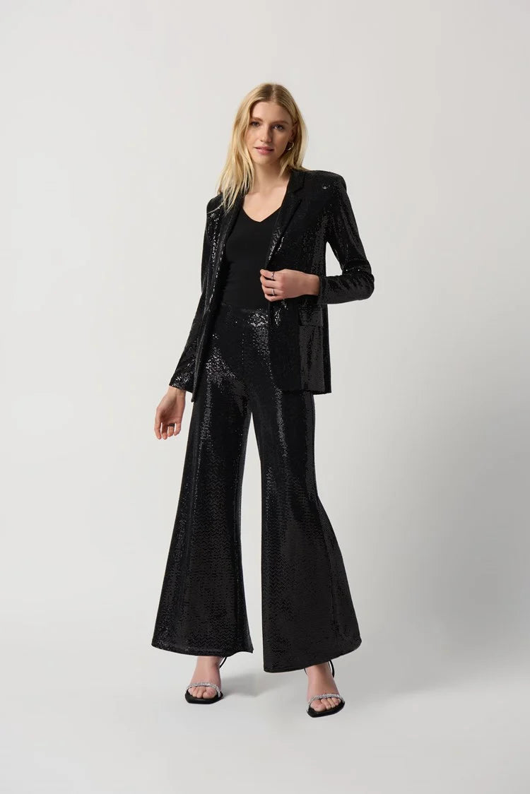 Joseph Ribkoff Novelty Knit Wide Leg Pull-On Pants # 234239