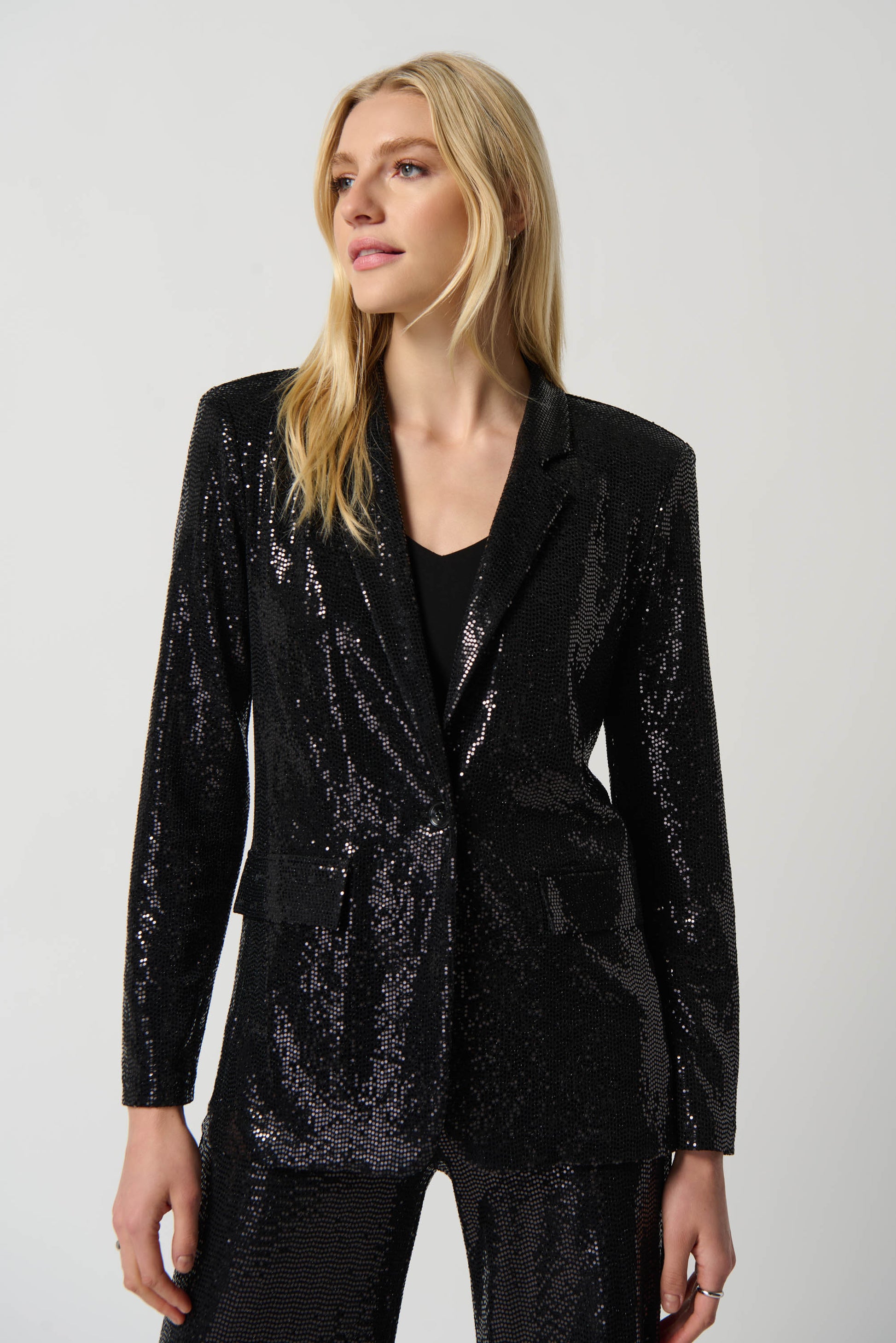 Joseph Ribkoff Novelty Knit Blazer with Notch Collar # 234142