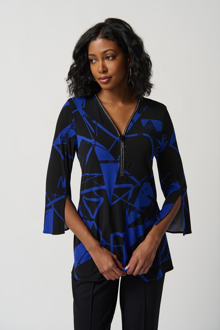 Joseph Ribkoff Abstract Print Silky Knit Fit And Flare Tunic # 234279