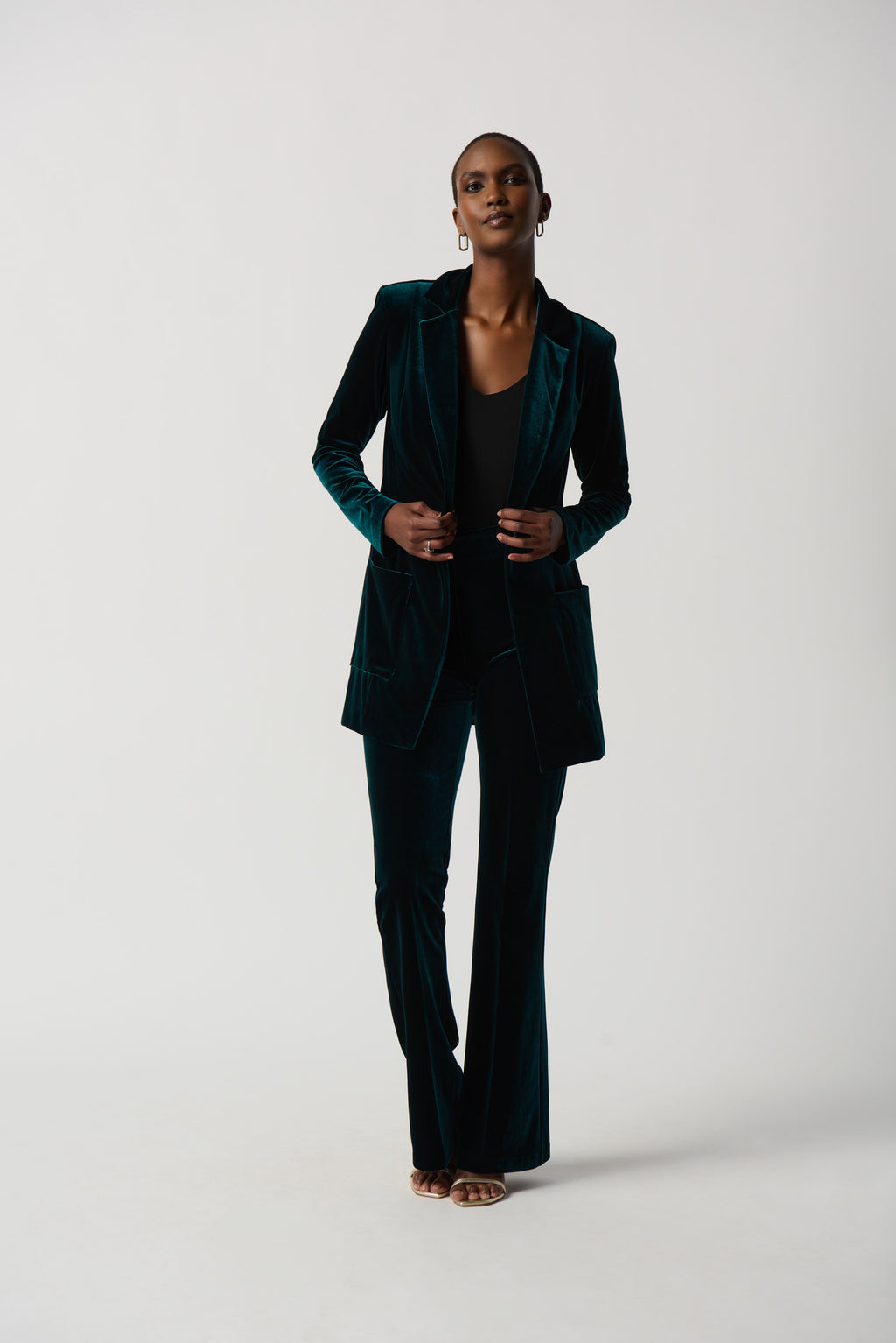 Joseph Ribkoff Velvet Flared Pull-On Pants #234289