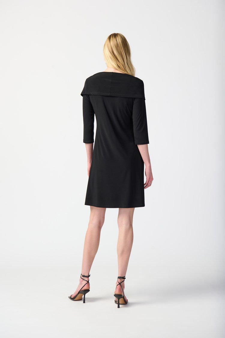 Joseph Ribkoff Silky Knit Cowl Collar Cocoon Dress # 241082