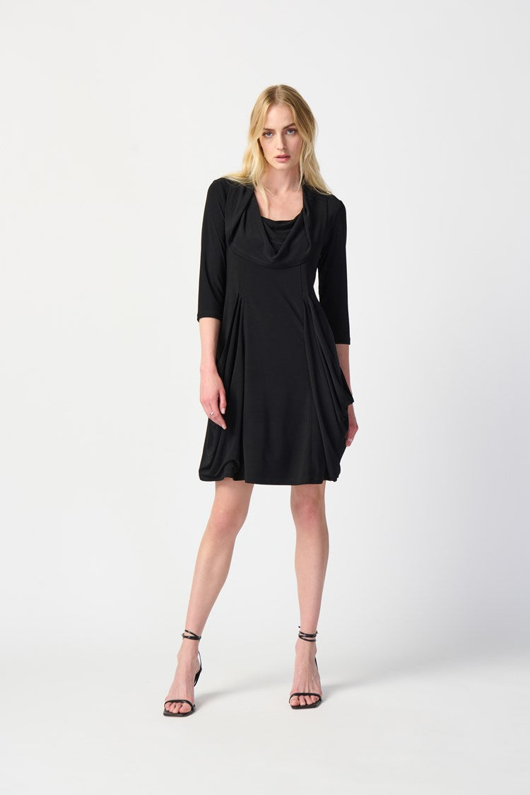 Joseph Ribkoff Silky Knit Cowl Collar Cocoon Dress # 241082