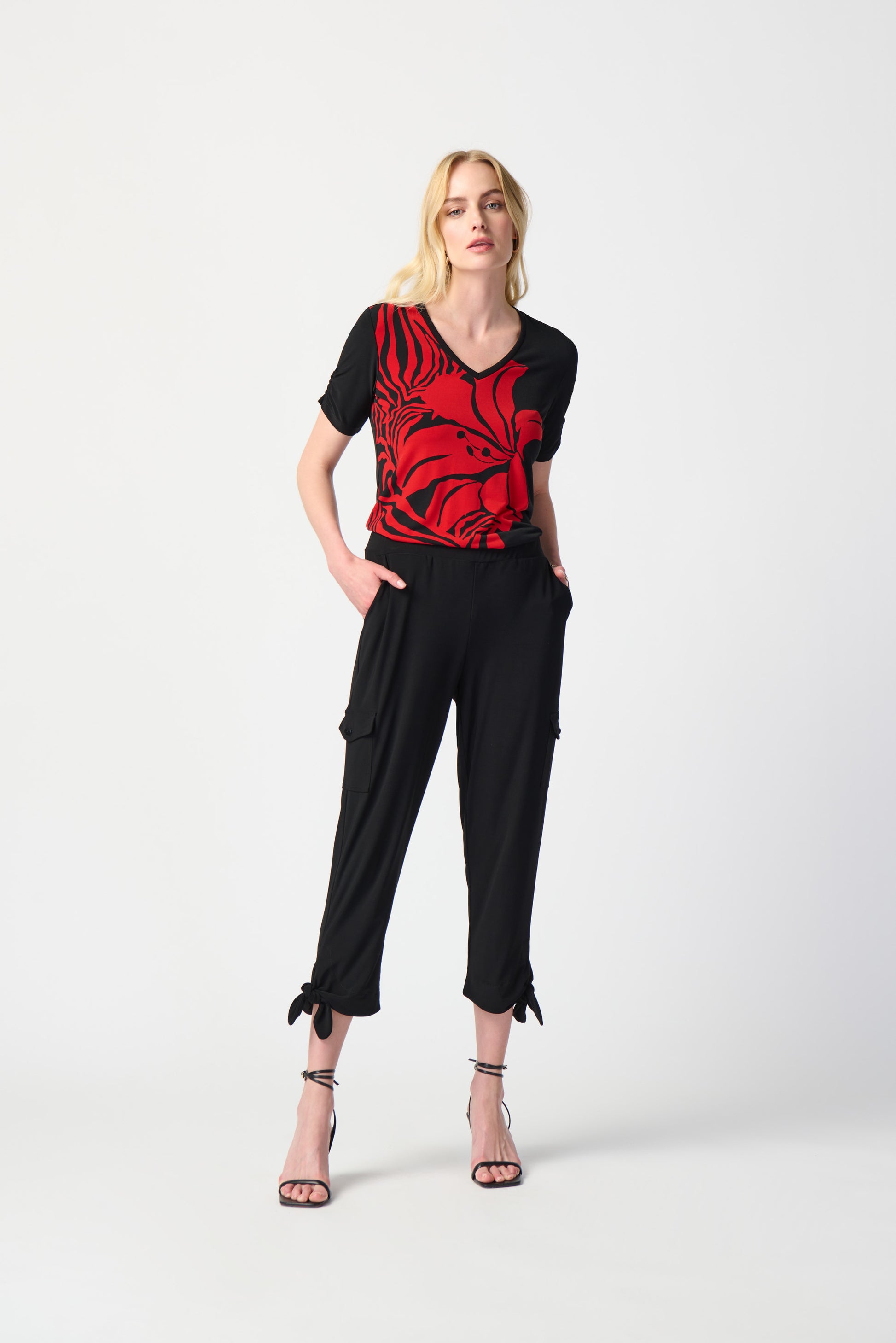 Silky Knit Jogger Pants with Cargo Pockets 241111