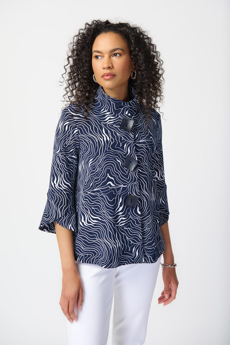 Joseph Ribkoff Abstract Puff Print Silky Knit Jacket #241200