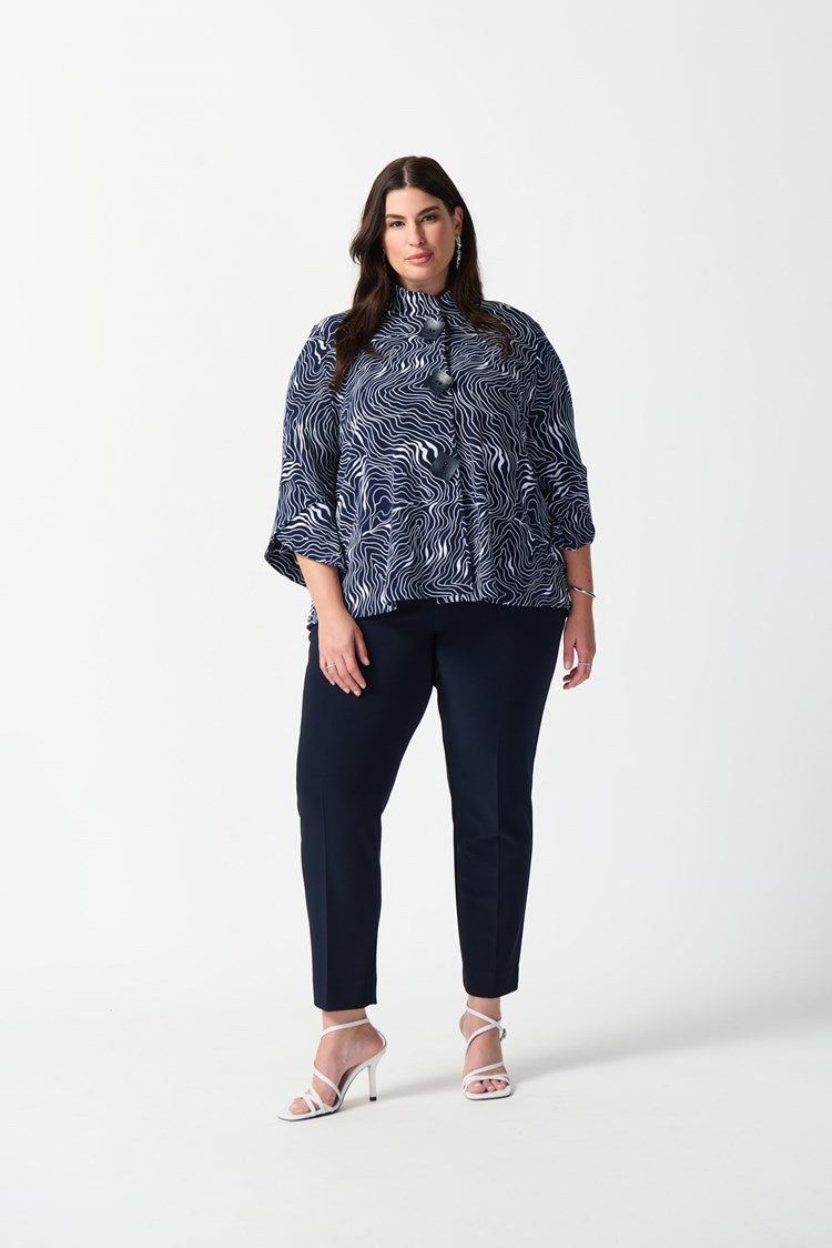 Joseph Ribkoff Abstract Puff Print Silky Knit Jacket #241200