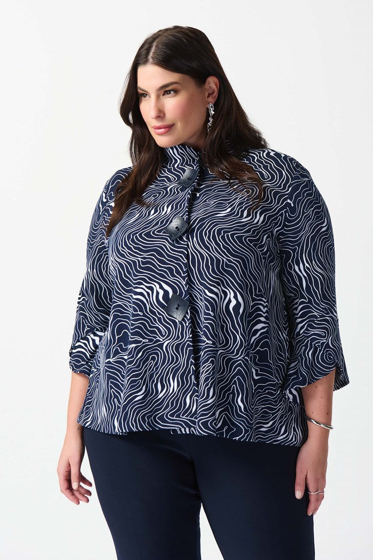 Joseph Ribkoff Abstract Puff Print Silky Knit Jacket #241200