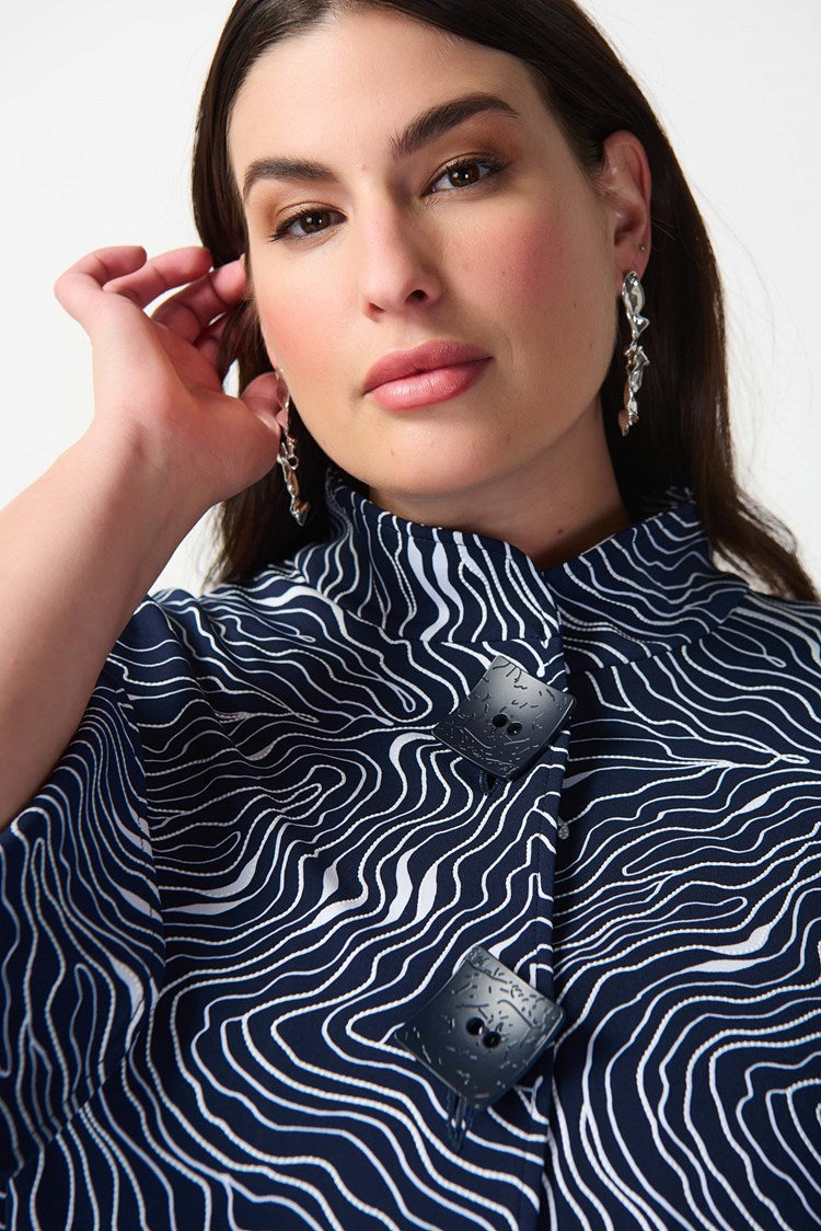 Joseph Ribkoff Abstract Puff Print Silky Knit Jacket #241200