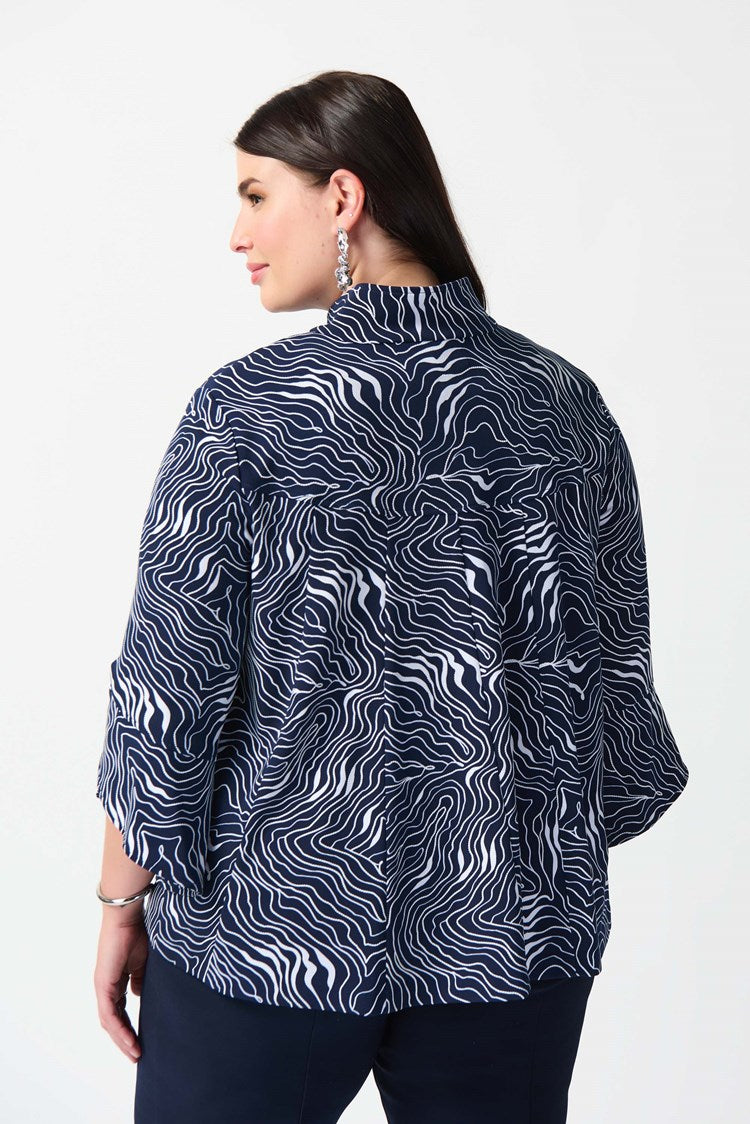 Joseph Ribkoff Abstract Puff Print Silky Knit Jacket #241200