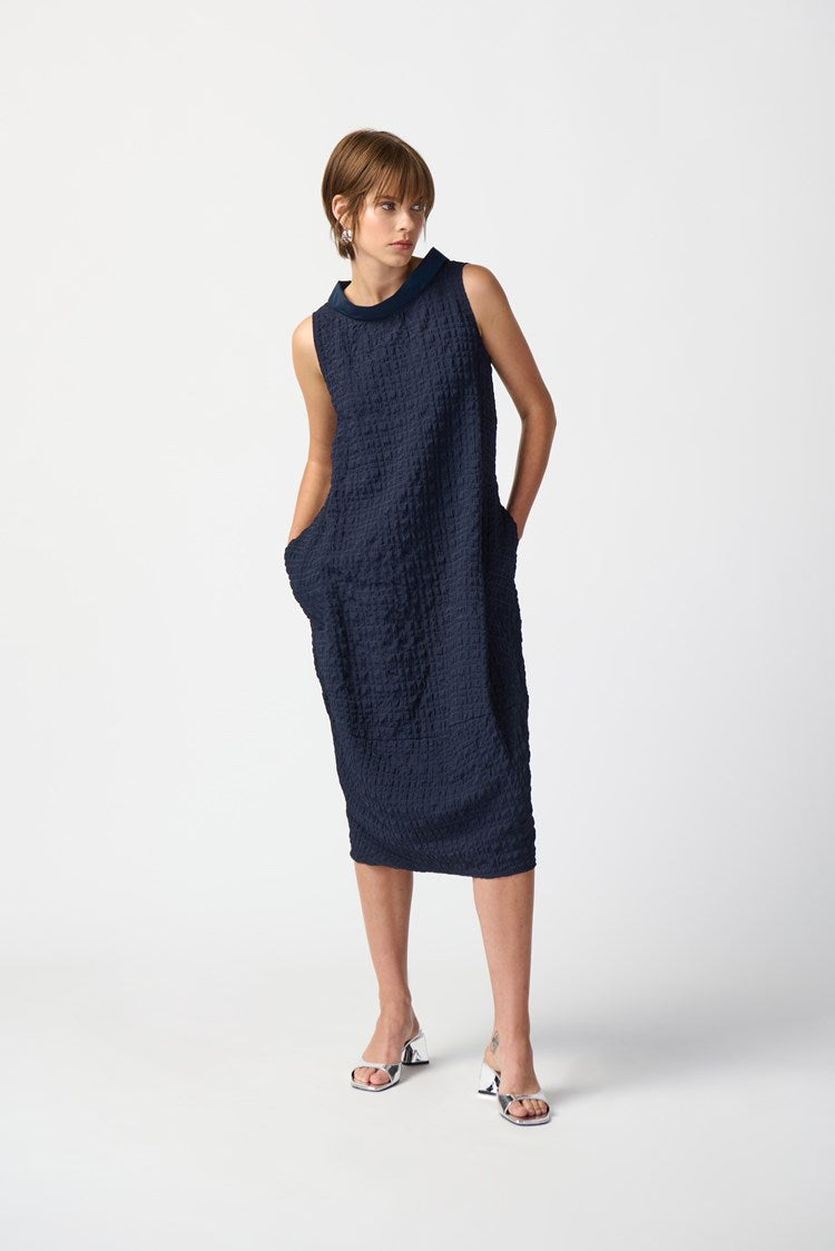 Joseph Ribkoff Textured Woven Sleeveless Cocoon Dress #241204